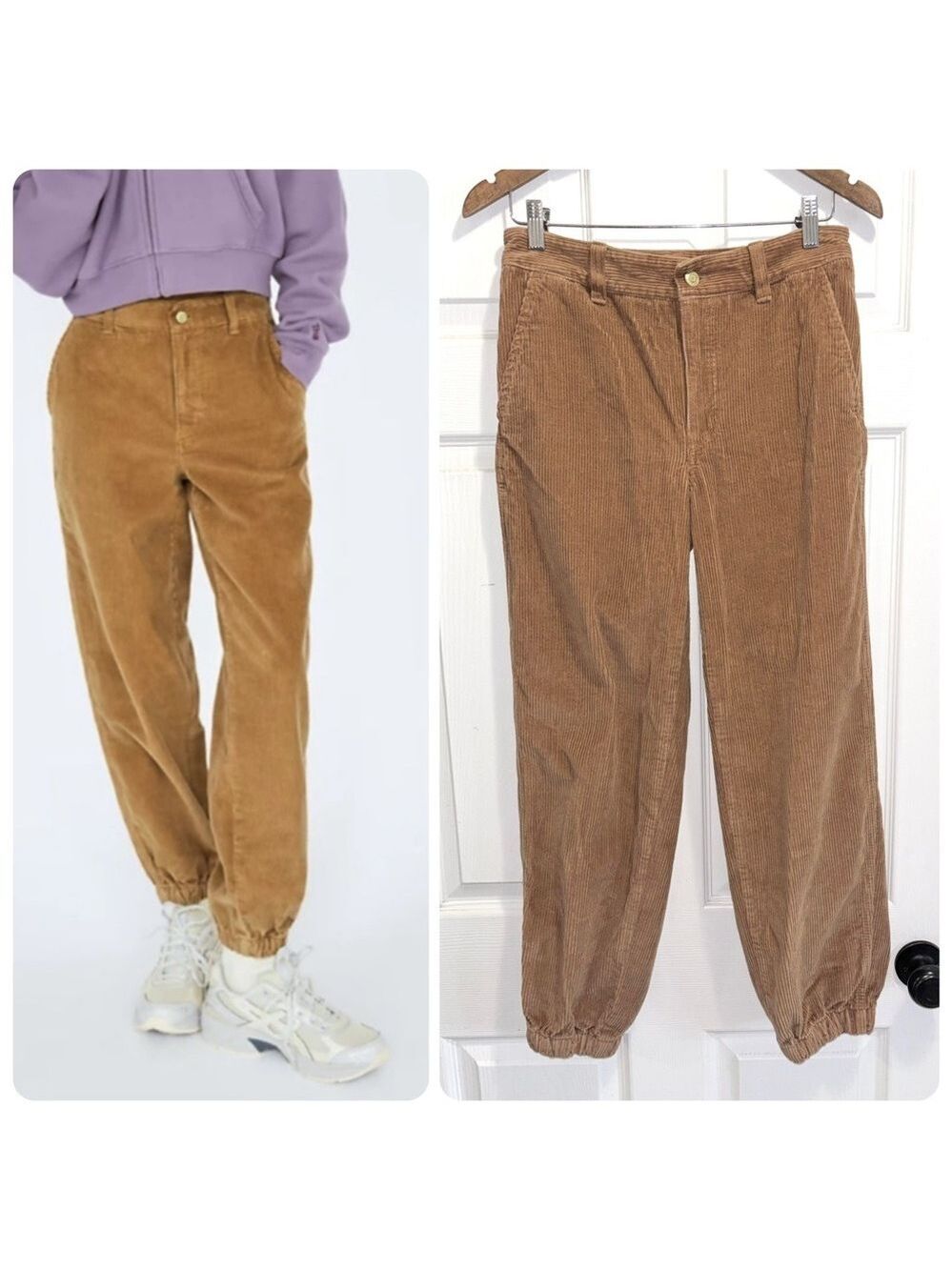 Aritzia TNA Chateau Corduroy Pants in Tobacco Brown Joggers Size 4